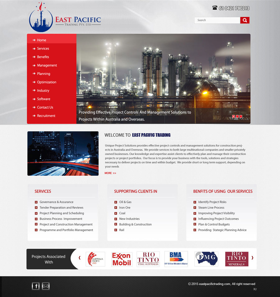 Web Design by saroshdurrani for East Pacific Trading Pty. Ltd. | Design #5843414