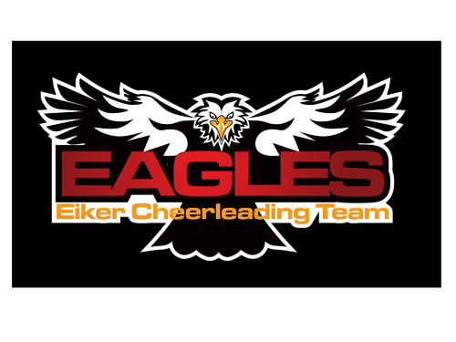 bold playful work logo design for eagles eiker cheerleading team eagles logo design