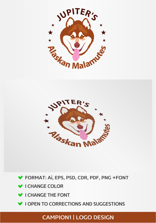 Logo Design by artsterdam for Jupiter''s Alaskan Malamutes | Design #5749510