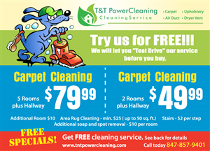 Cleaning service postcard design