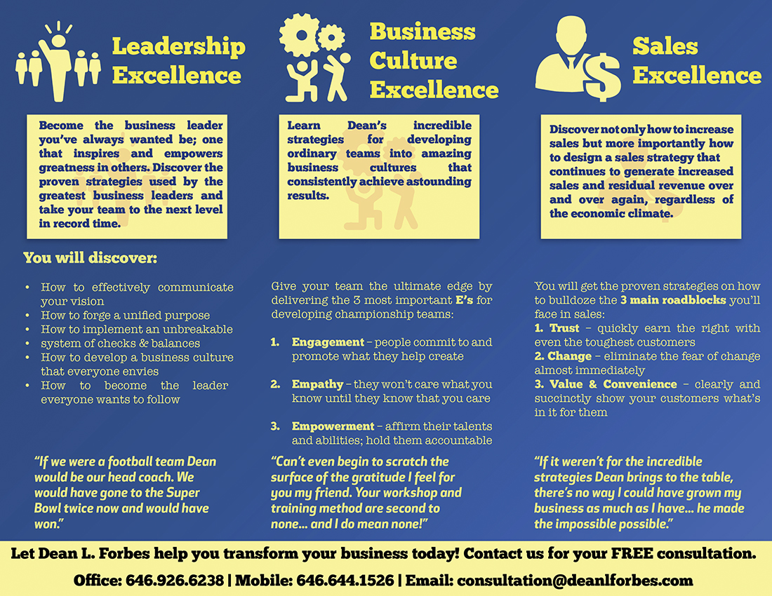 Brochure Design by Lego83 for Dean L. Forbes, LLC | Design #5746326