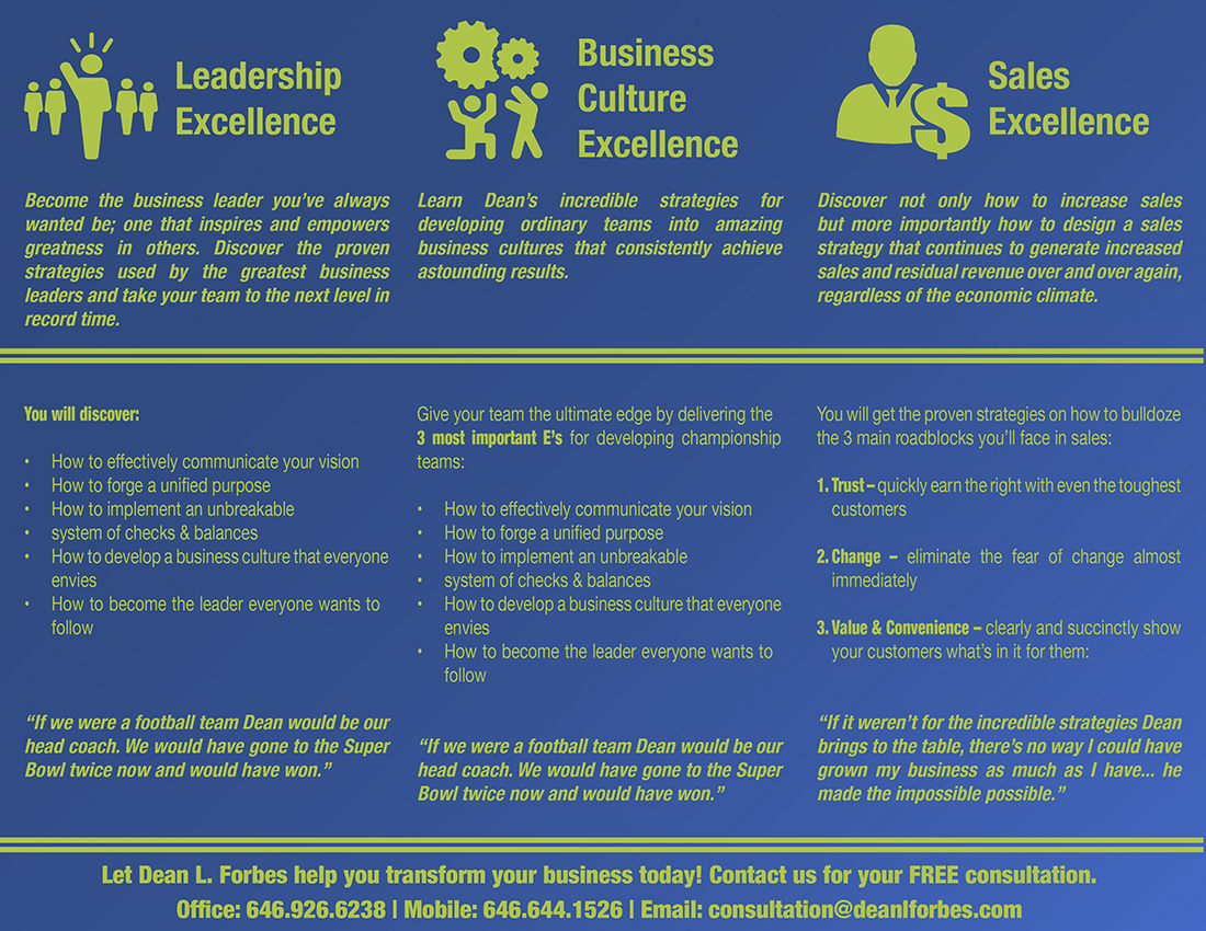 Brochure Design by Lego83 for Dean L. Forbes, LLC | Design #5754412