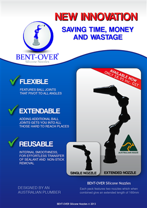 Advertisement Design by jnevin for BENT-OVER Silicone Nozzles | Design #1566166