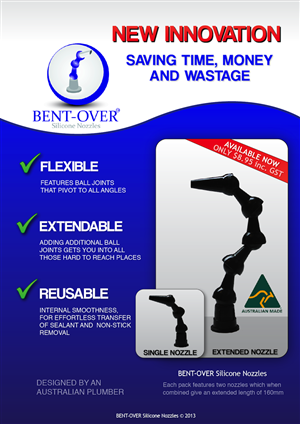 Advertisement Design by jnevin for BENT-OVER Silicone Nozzles | Design: #1566814