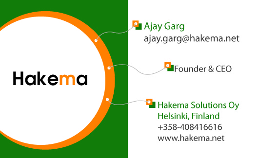 Business Card Design by viniandra for Hakema Solutions Oy | Design #306362