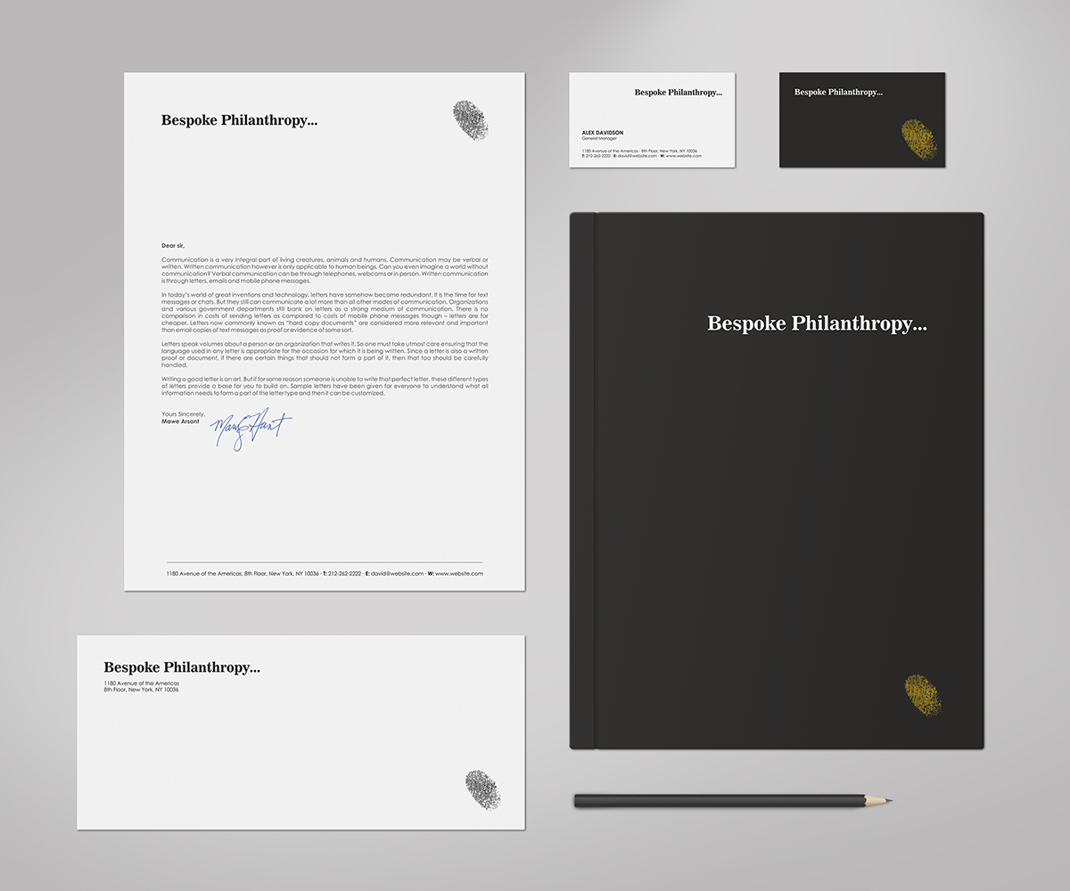 Stationery Design by logodentity for Bespoke Philanthropy | Design #5767985