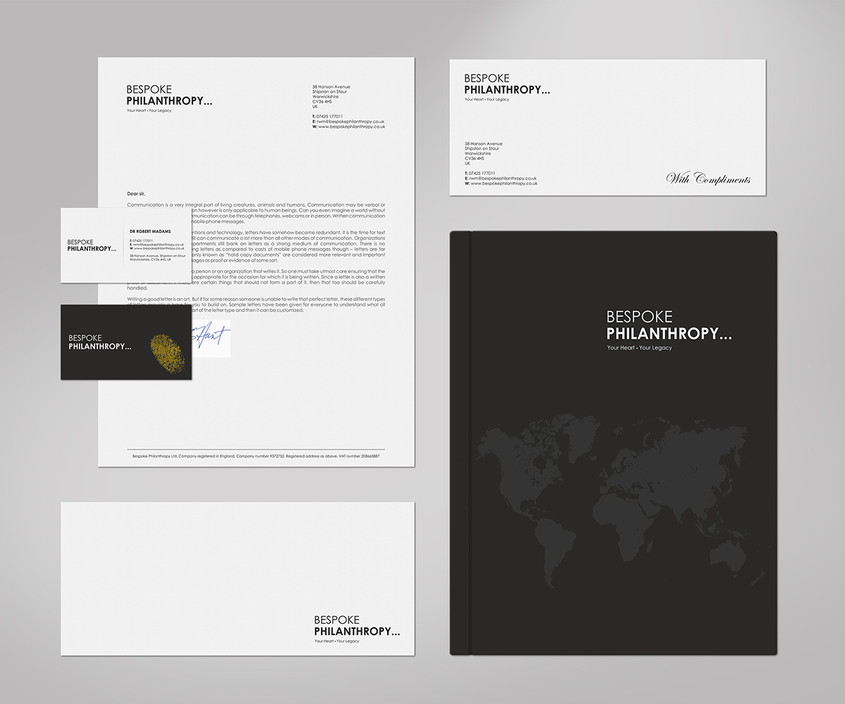 Stationery Design by logodentity for Bespoke Philanthropy | Design #5845042