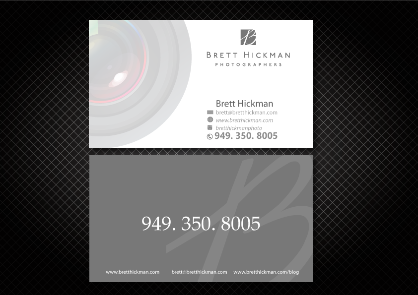 Business Card Design by uk for Brett Hickman Photographers | Design #5730102
