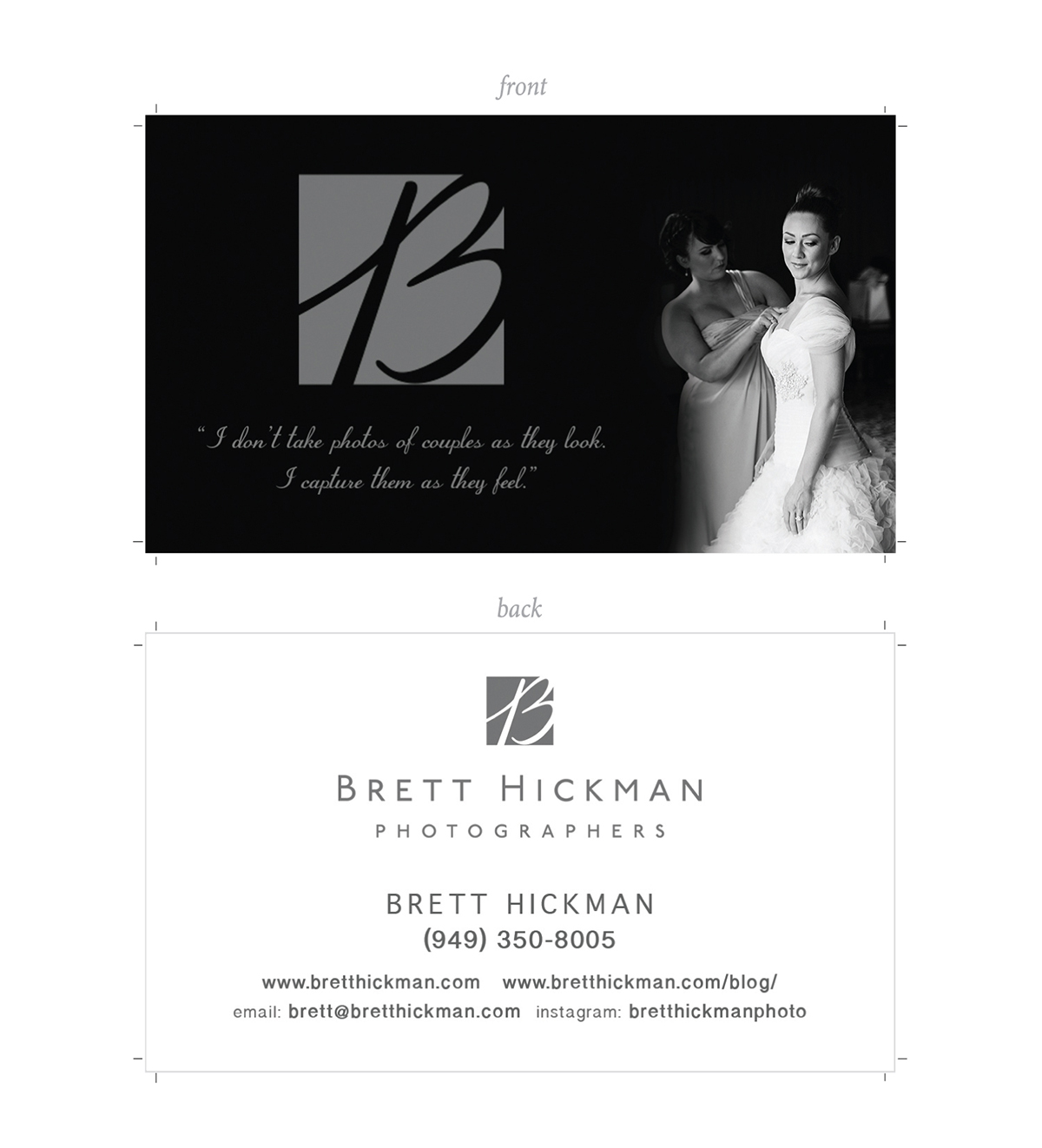 Business Card Design by MendiKleinDesign for Brett Hickman Photographers | Design #5733092