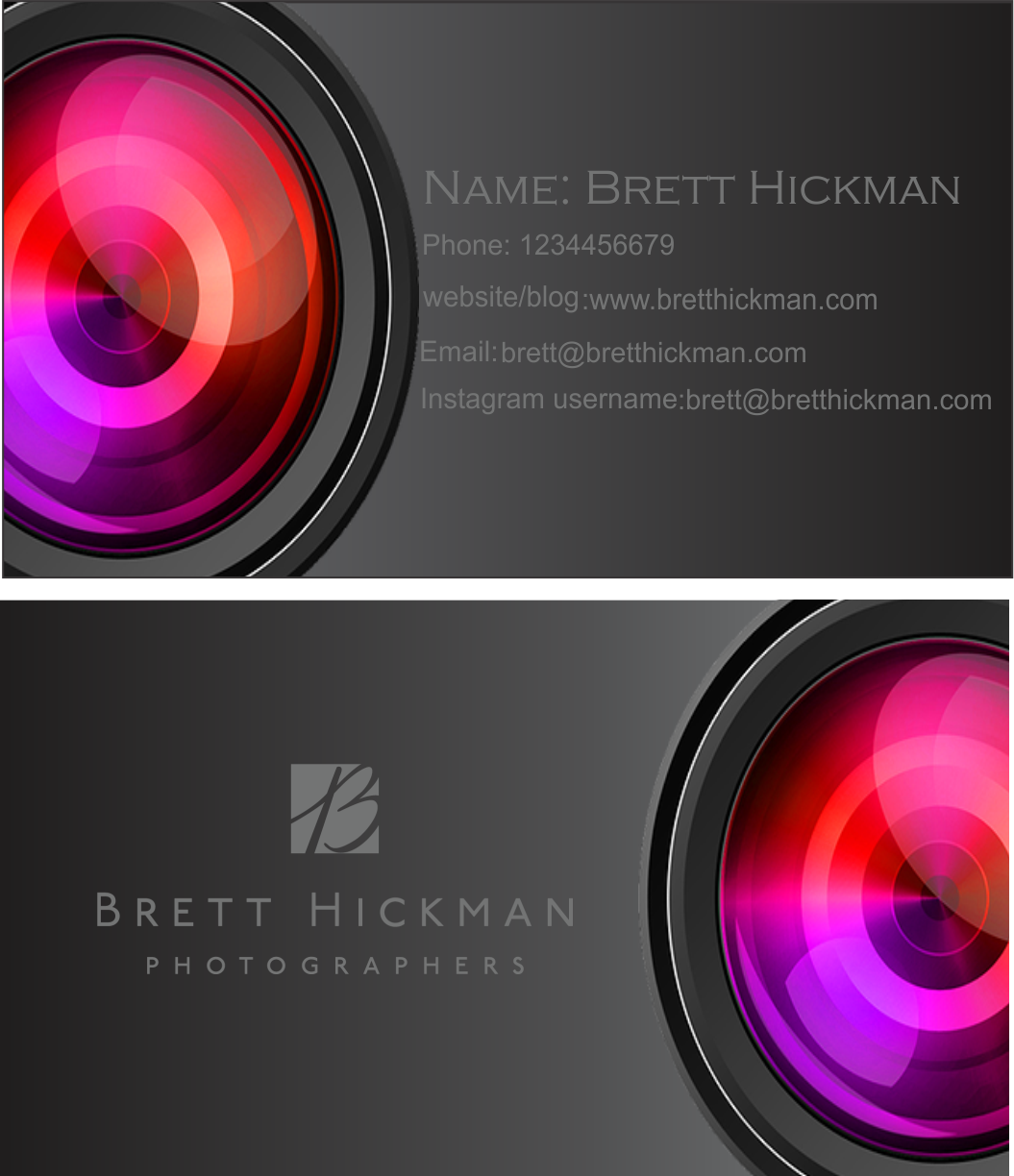 Business Card Design by DVK.GRAPHIC for Brett Hickman Photographers | Design #5744606