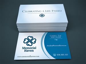 Business cards for a tribute and obituary website | Business Card Design by Ana White