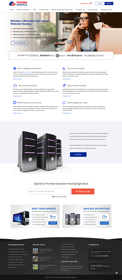 Diseño Web por TheCodeWire para Servers America | Diseño #5776035