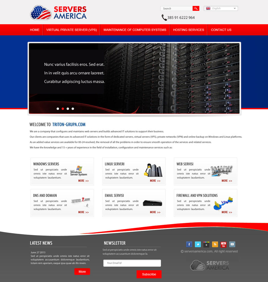 Web Design by saroshdurrani for Servers America | Design #5801754