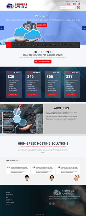 Web Design by Blessy Software Solution for Servers America | Design #5749941