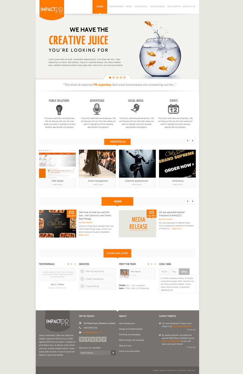 Wordpress Design by TesseraeCreative for Impact PR | Design #1596550