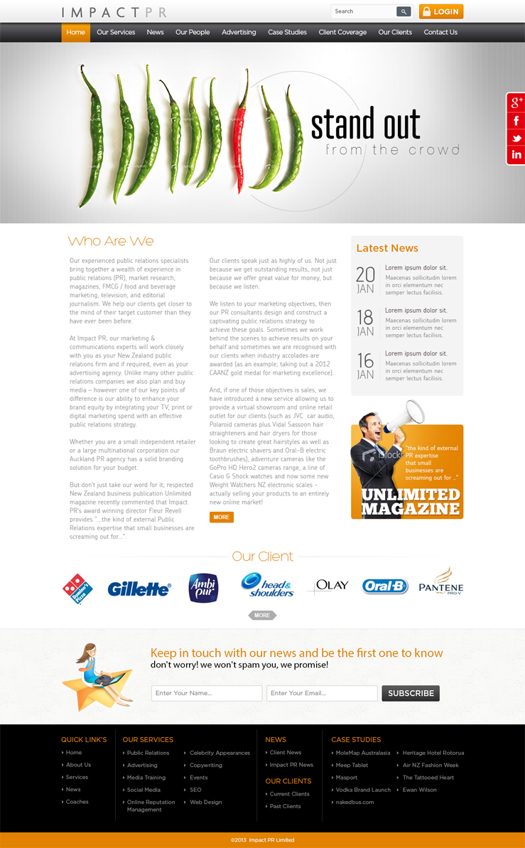 Design Wordpress par Mayank Patel pour Impact PR | Design #1590370
