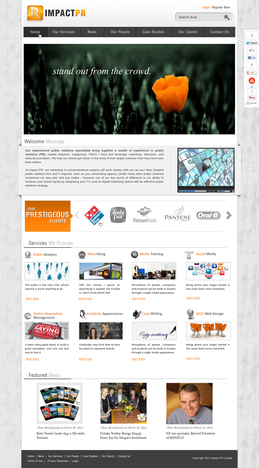 Wordpress Design by webxvision for Impact PR | Design #1601672