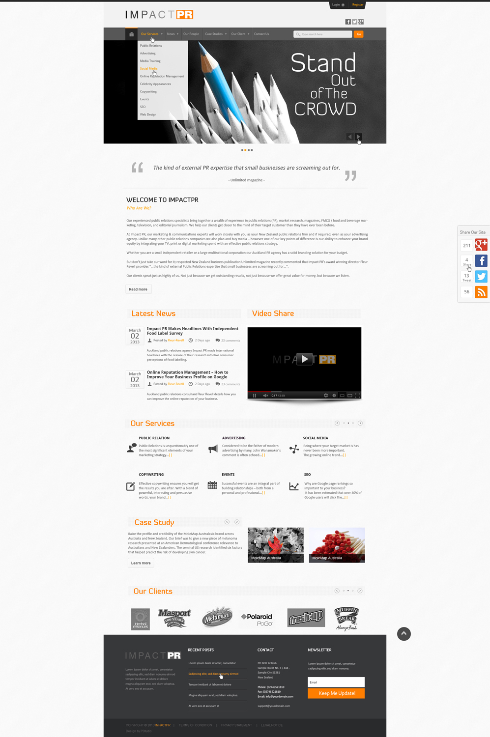 Wordpress Design by AriefK for Impact PR | Design #1604407