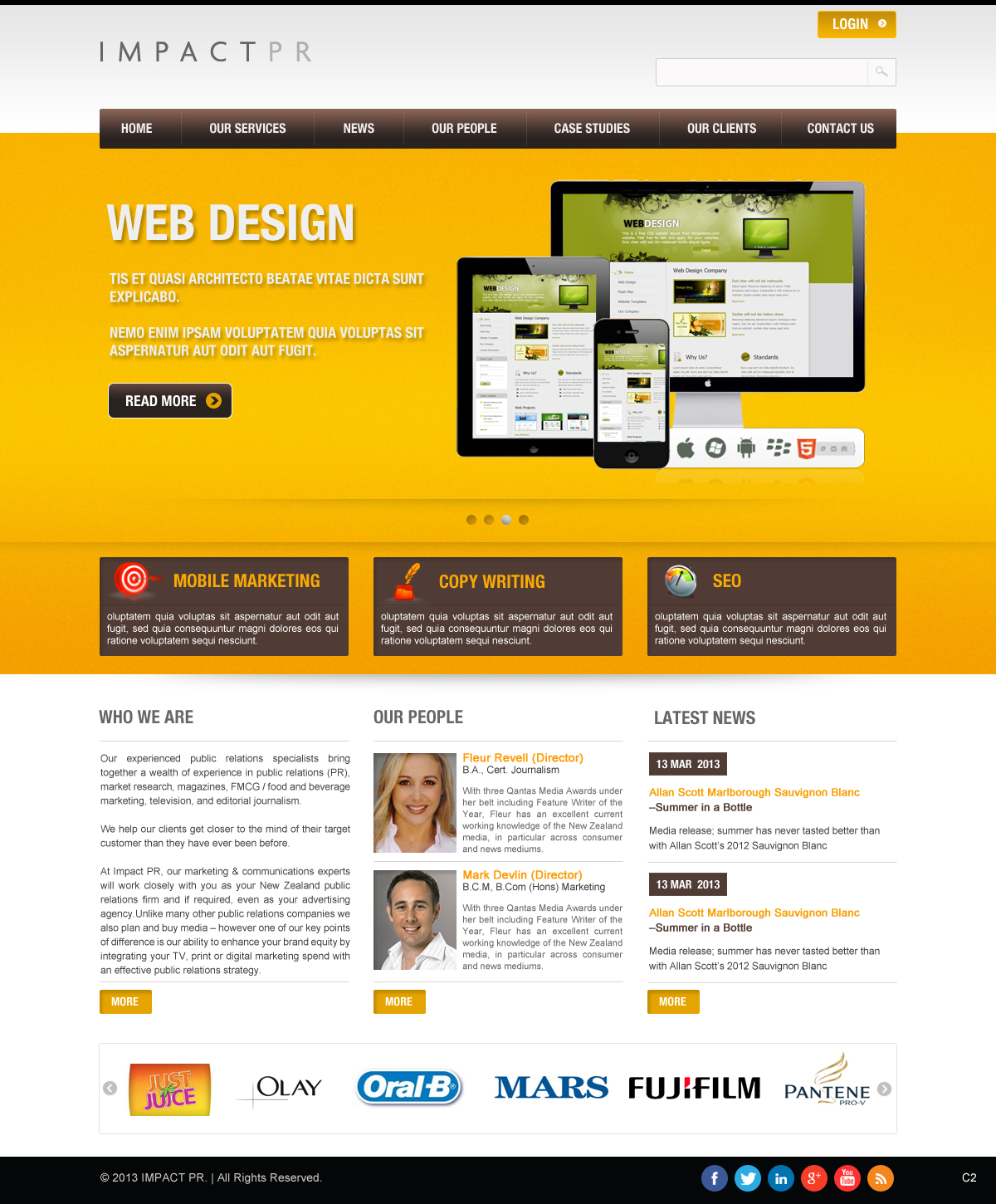 Wordpress Design by pb for Impact PR | Design #1569551