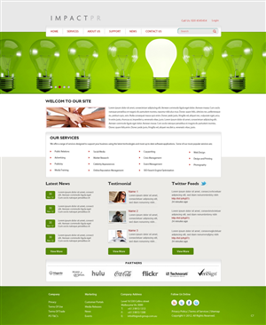 Wordpress Design by pb for Impact PR | Design: #1572438