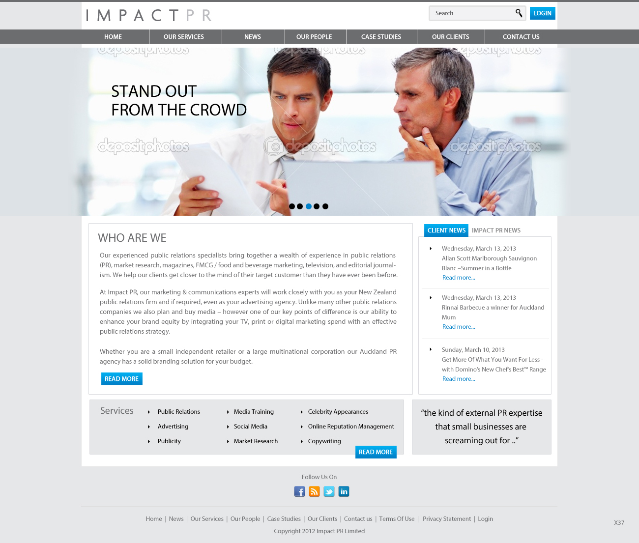 Wordpress Design by pb for Impact PR | Design #1577006