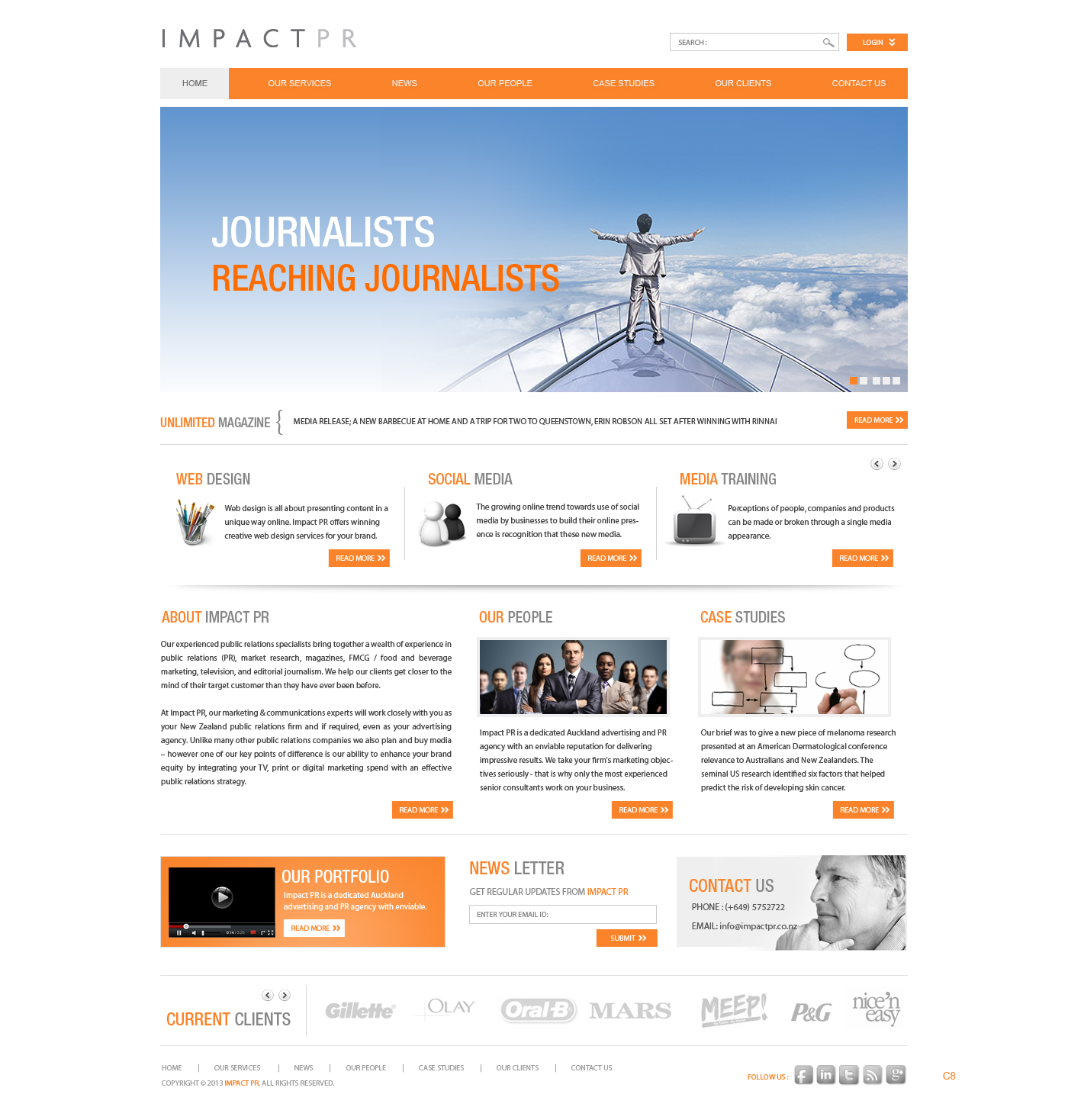 Wordpress Design by pb for Impact PR | Design #1583104