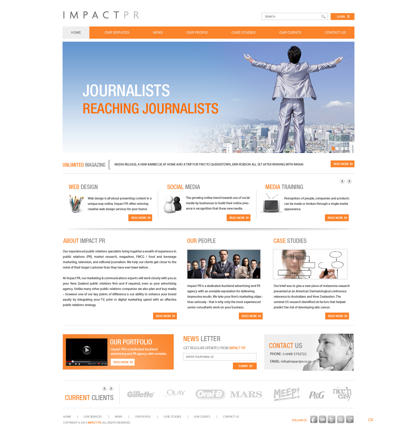 Wordpress Design by pb for Impact PR | Design #1583110