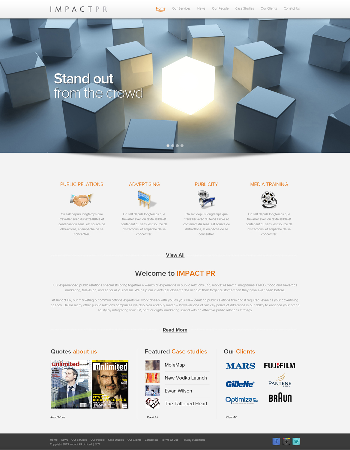 Wordpress Design by OM for Impact PR | Design #1586500