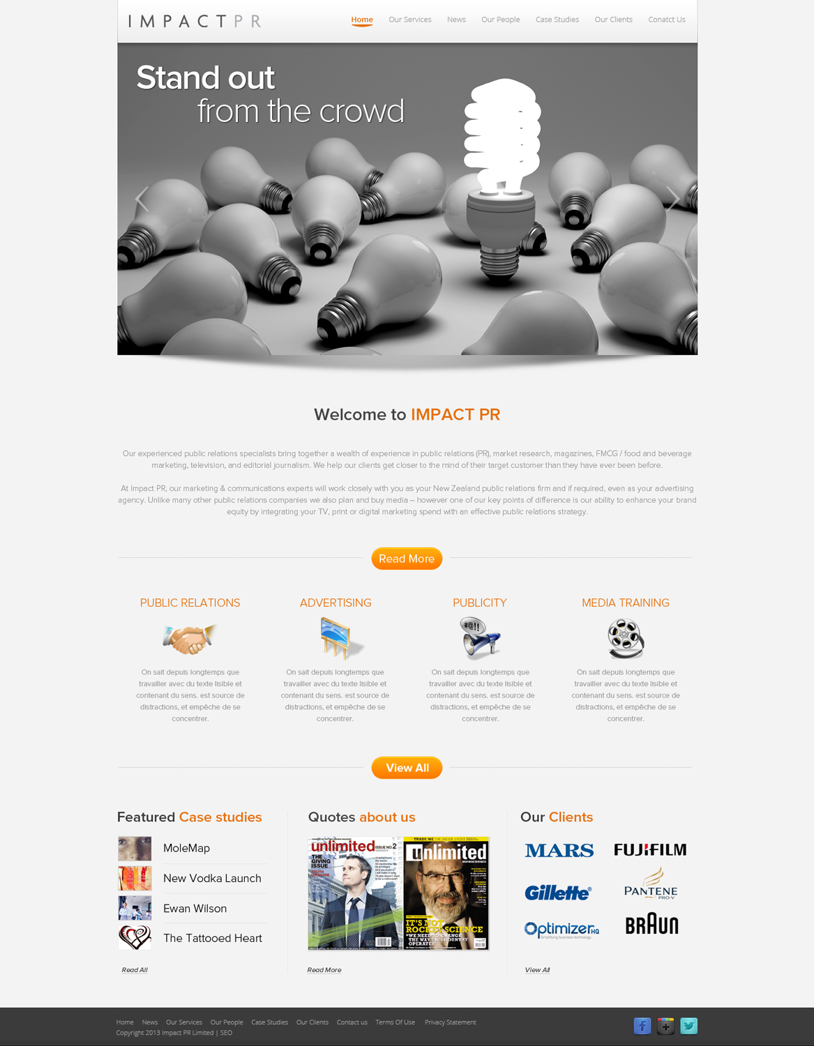Wordpress Design by OM for Impact PR | Design #1586504