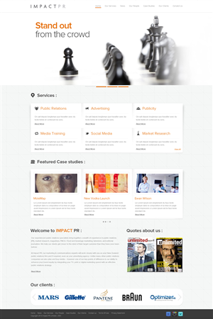 Wordpress Design by OM for Impact PR | Design #1586515