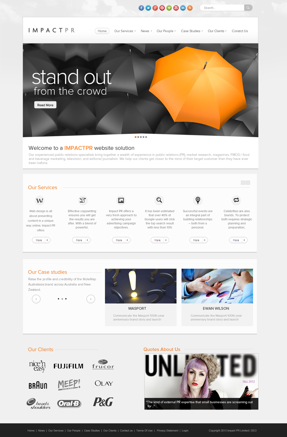 Wordpress Design by OM for Impact PR | Design #1586522