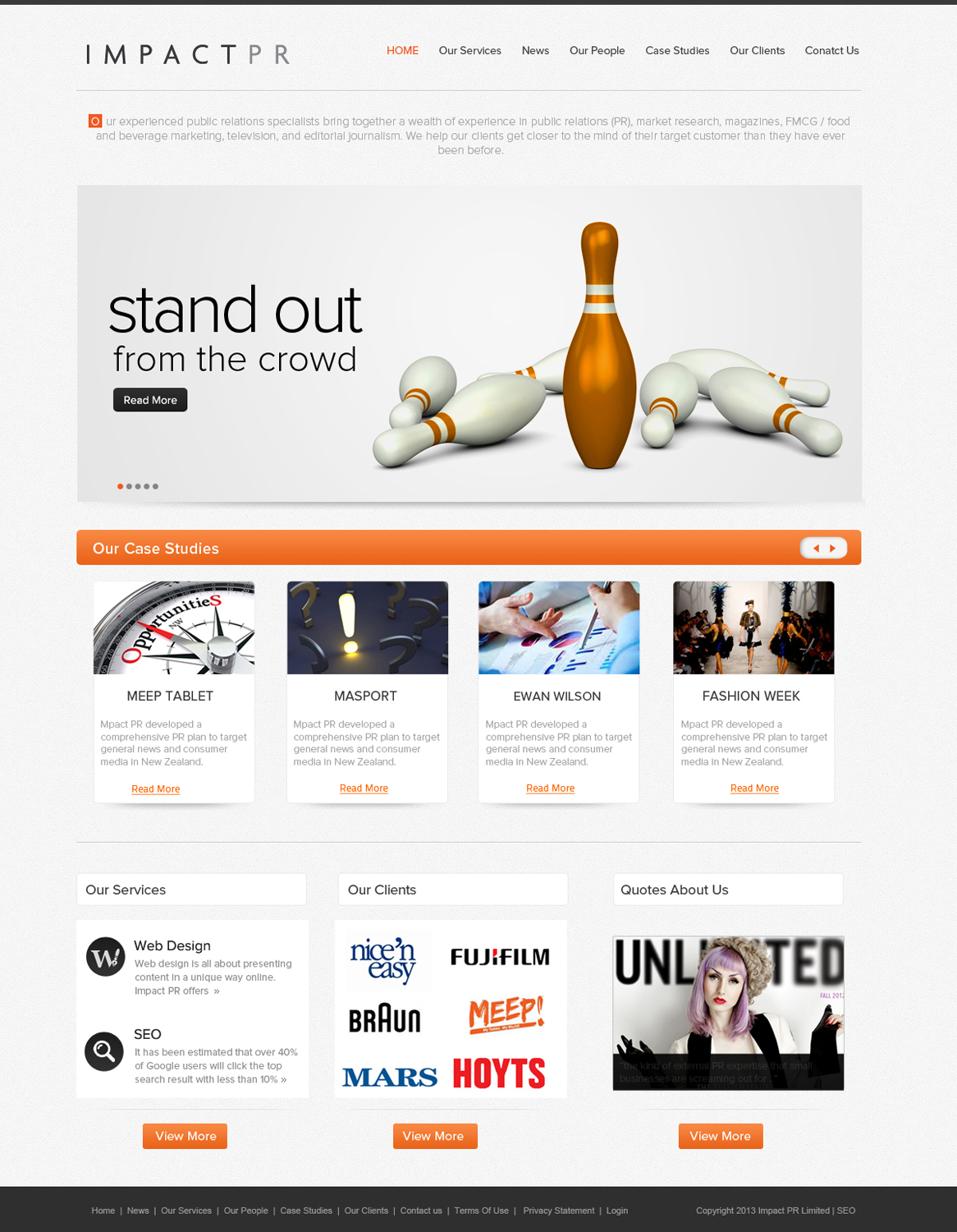 Wordpress Design by OM for Impact PR | Design #1590251