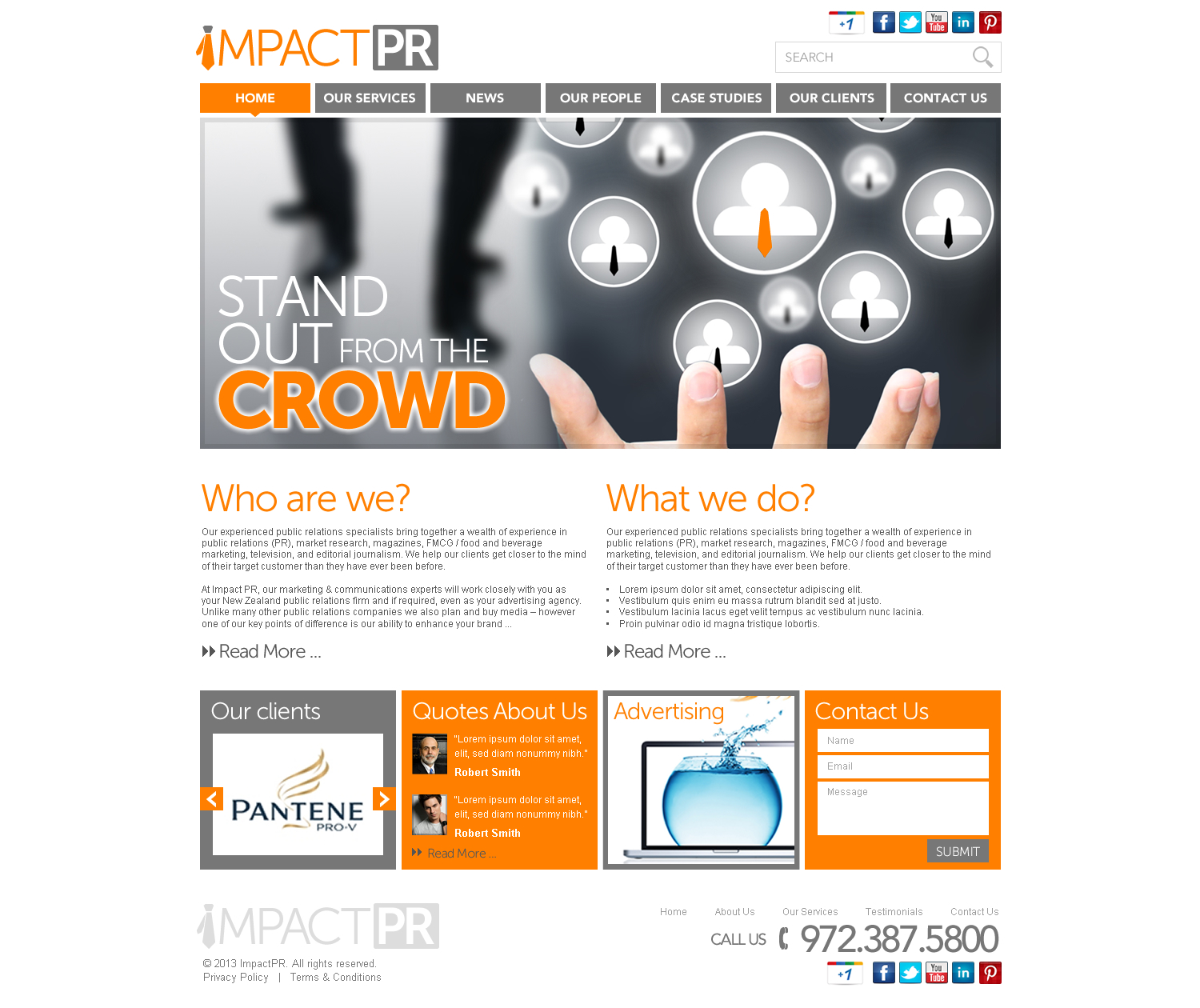 Wordpress Design by TechWise for Impact PR | Design #1587732
