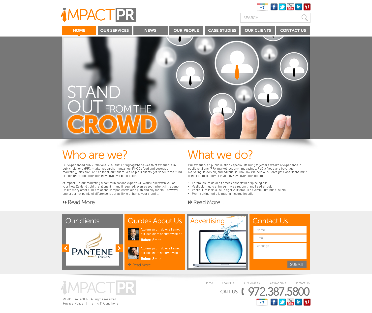 Wordpress Design by TechWise for Impact PR | Design #1587734