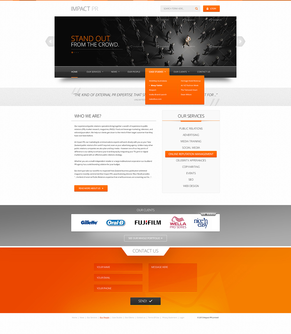 Wordpress Design by Fuxxo Works for Impact PR | Design #1578455