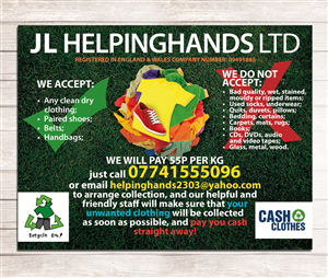 Cash For clothes textile recycling company leaflet design | Diseño de Flyer por Victor_pro