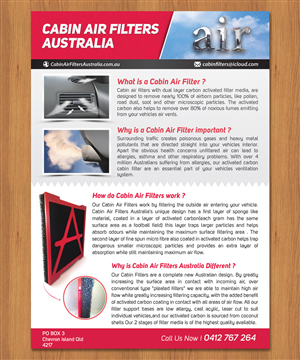 A new type of air filter for interior of vehicles | Brochure Design by sun_design