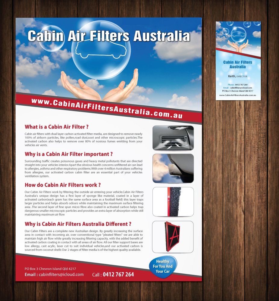 Design de Brochure par meet007 pour cabinairfiltersaustralia | Design #5776174