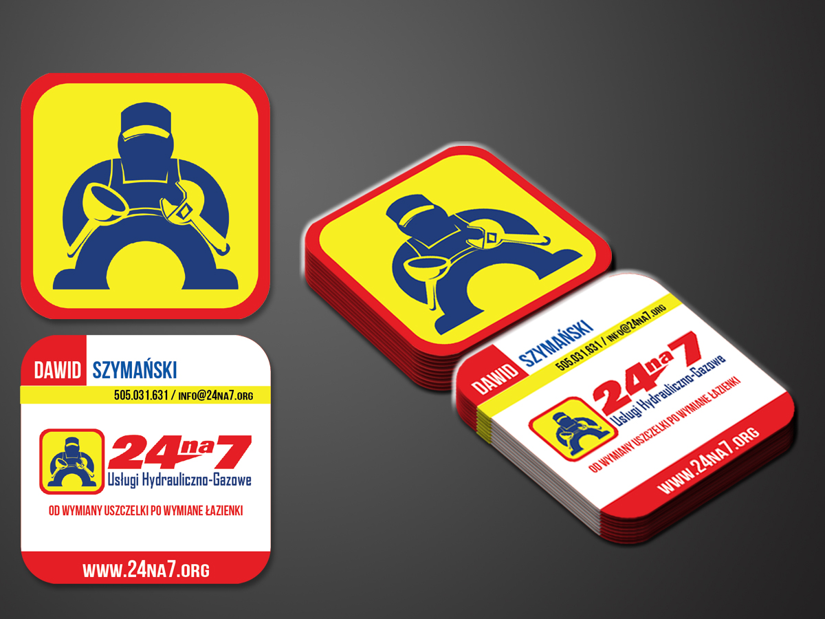 Business Card Design by Michelle Hernandez for 24na7 Uslugi Hydrauliczno-Gazowe | Design #5806674