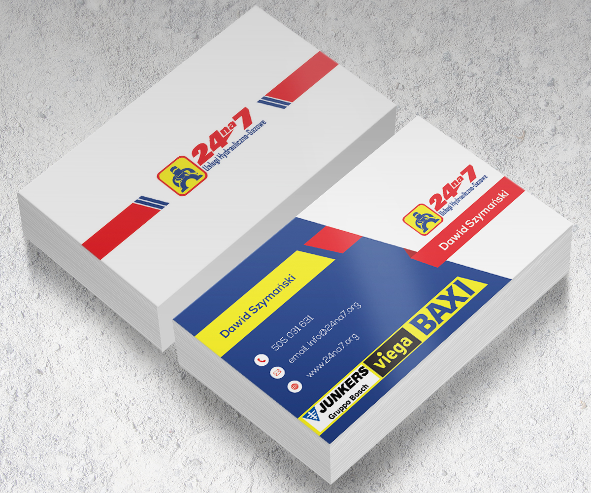 Business Card Design by LaChoy g for 24na7 Uslugi Hydrauliczno-Gazowe | Design #5741180