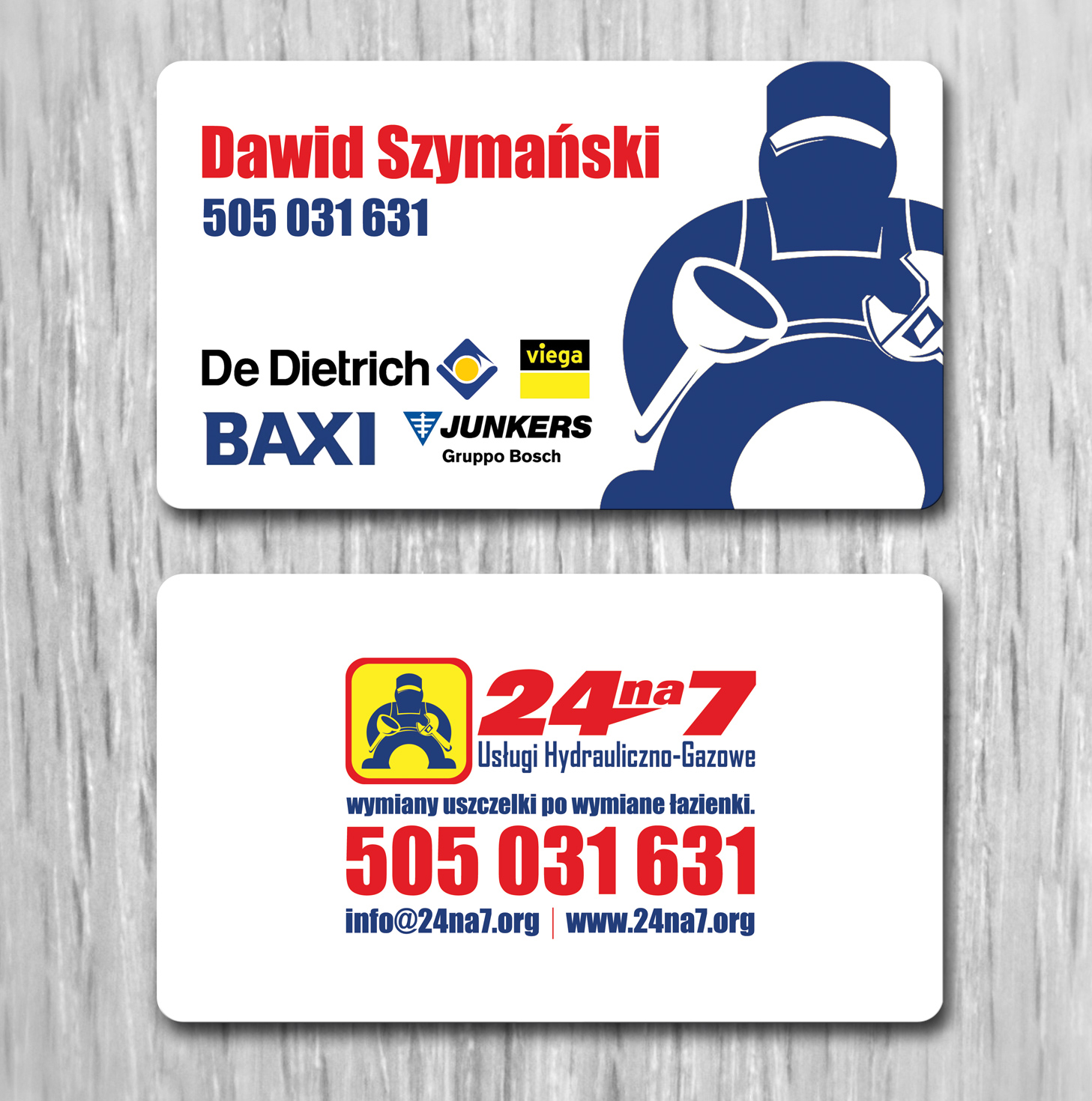 Business Card Design by Lanka Ama for 24na7 Uslugi Hydrauliczno-Gazowe | Design #5741960