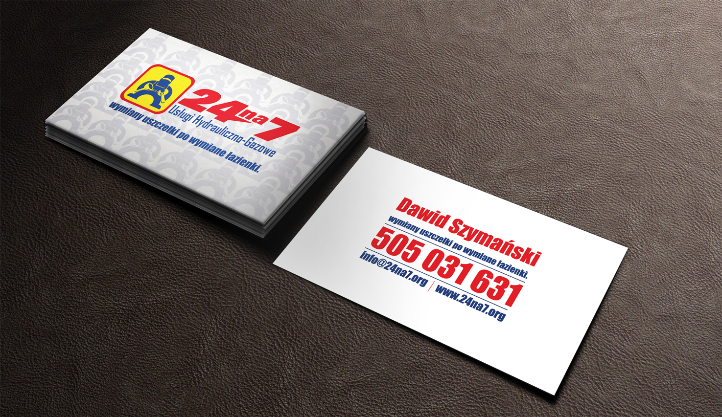 Business Card Design by Lanka Ama for 24na7 Uslugi Hydrauliczno-Gazowe | Design #5741962