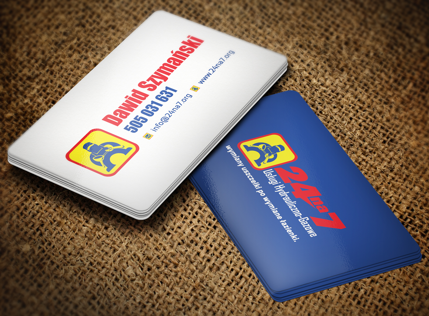 Business Card Design by Lanka Ama for 24na7 Uslugi Hydrauliczno-Gazowe | Design #5741965