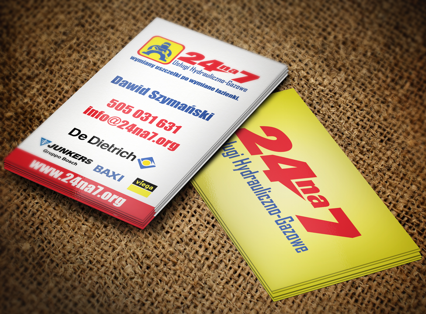 Business Card Design by Lanka Ama for 24na7 Uslugi Hydrauliczno-Gazowe | Design #5741966