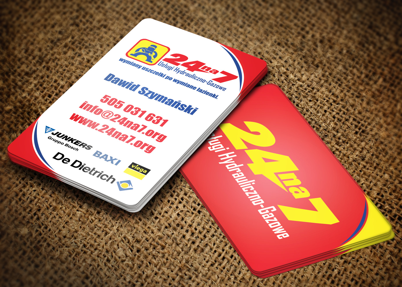 Business Card Design by Lanka Ama for 24na7 Uslugi Hydrauliczno-Gazowe | Design #5790792