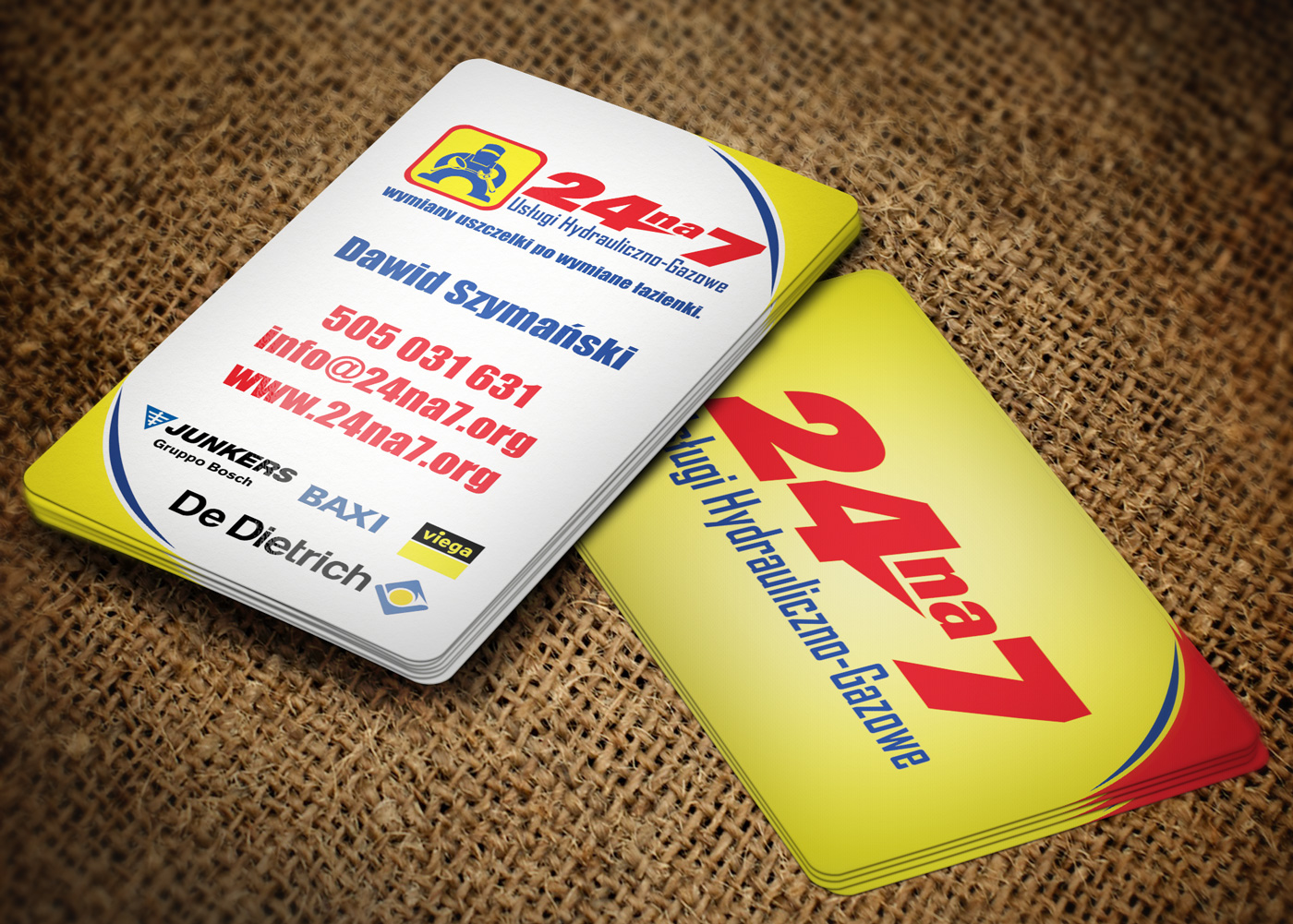 Business Card Design by Lanka Ama for 24na7 Uslugi Hydrauliczno-Gazowe | Design #5790794