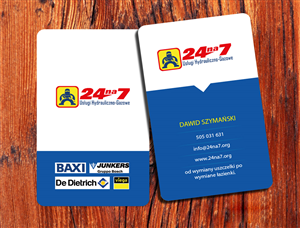 Business Card Design by snowymasterdesigns for 24na7 Uslugi Hydrauliczno-Gazowe | Design #5797193