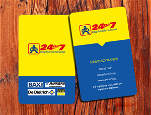 Diseño de Tarjeta de Presentación por snowymasterdesigns para 24na7 Uslugi Hydrauliczno-Gazowe | Diseño: #5797200