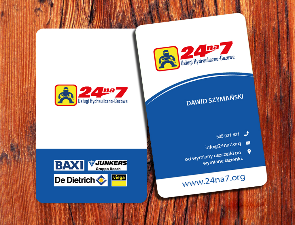 Business Card Design by snowymasterdesigns for 24na7 Uslugi Hydrauliczno-Gazowe | Design #5797209