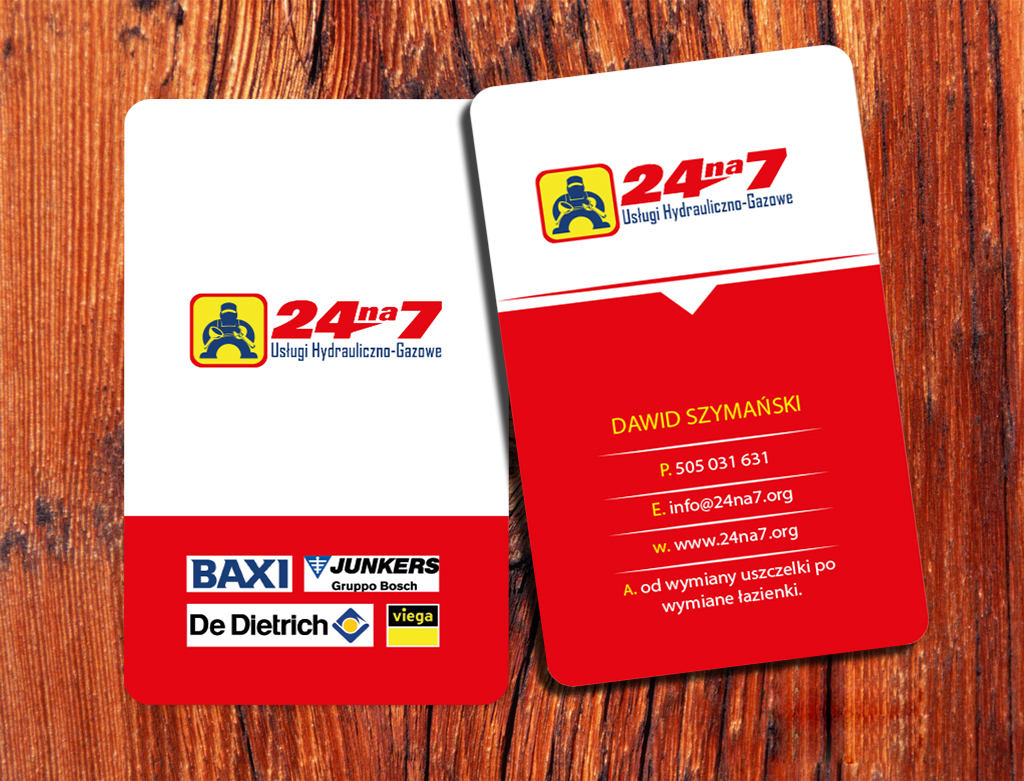 Business Card Design by snowymasterdesigns for 24na7 Uslugi Hydrauliczno-Gazowe | Design #5797219